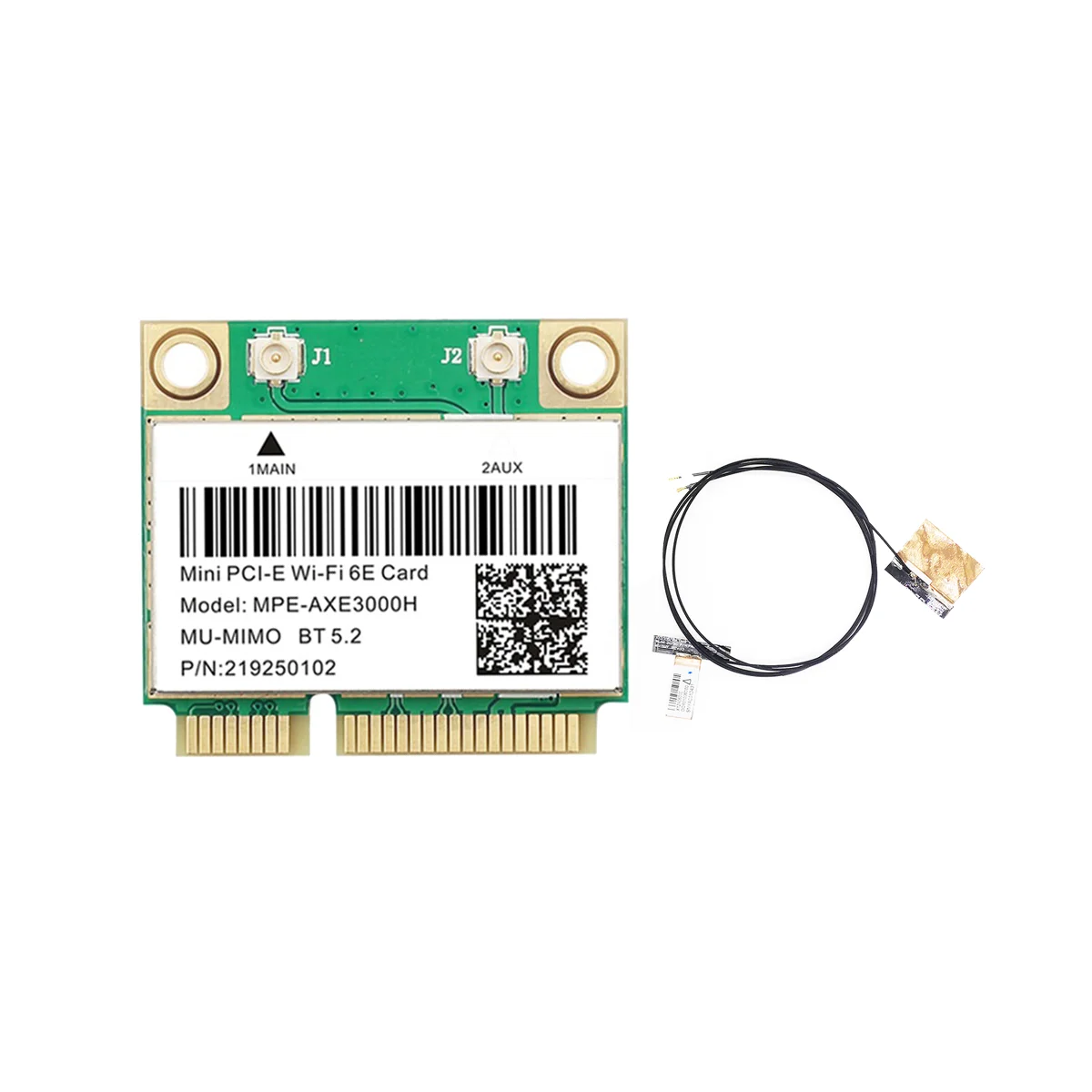 MPE-AXE3000H WiFi Card+Antenna WiFi 6E 2400Mbps Mini PCI-E for BT 5.2 802.11AX 2.4G/5G/6Ghz Wlan Network Card