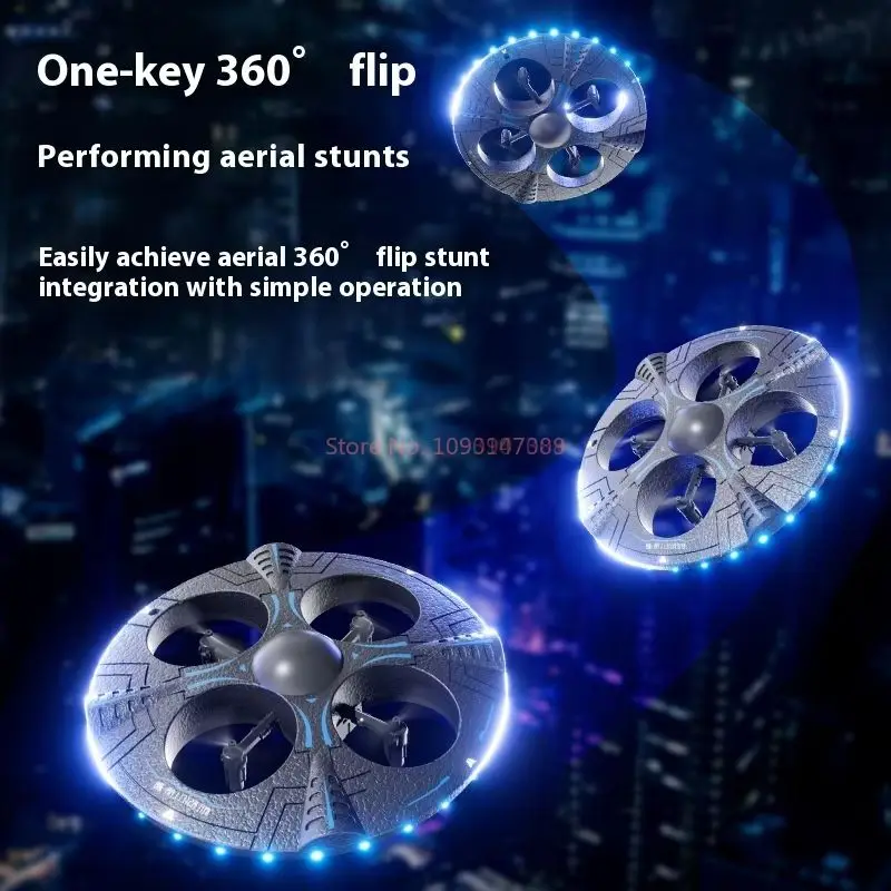Giocattolo telecomandato UFO quadricottero - Disco volante per acrobazia a 4 assi con funzione in bilico ad alta resistenza Regalo perfetto per i bambini