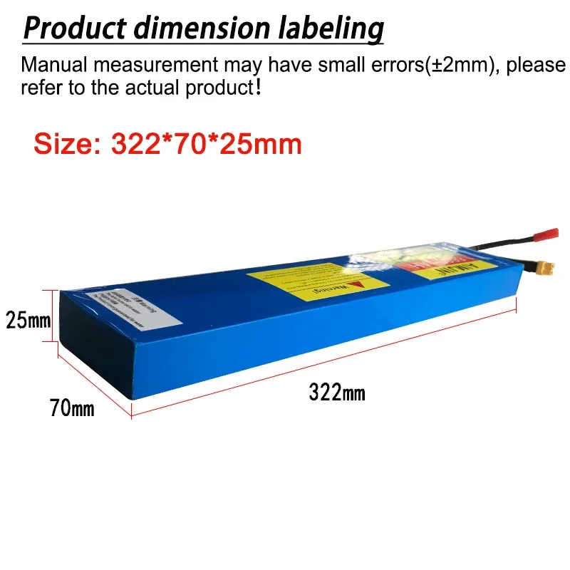 Batterie lithium-ion aste avec BMS, 29.4V, 6600mAh, 7S2P, 18650 Pack