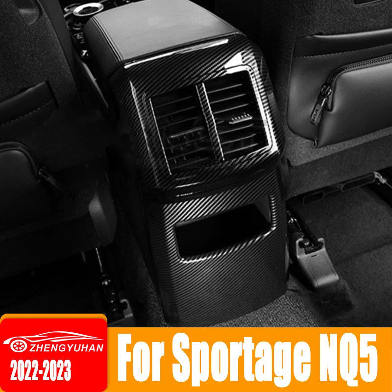 For Kia Sportage NQ5 2022 2023 Hybrid GT Line Carbon Car Rear Air Condition Outlet Vent Frame Cover Trim Interior Accessories