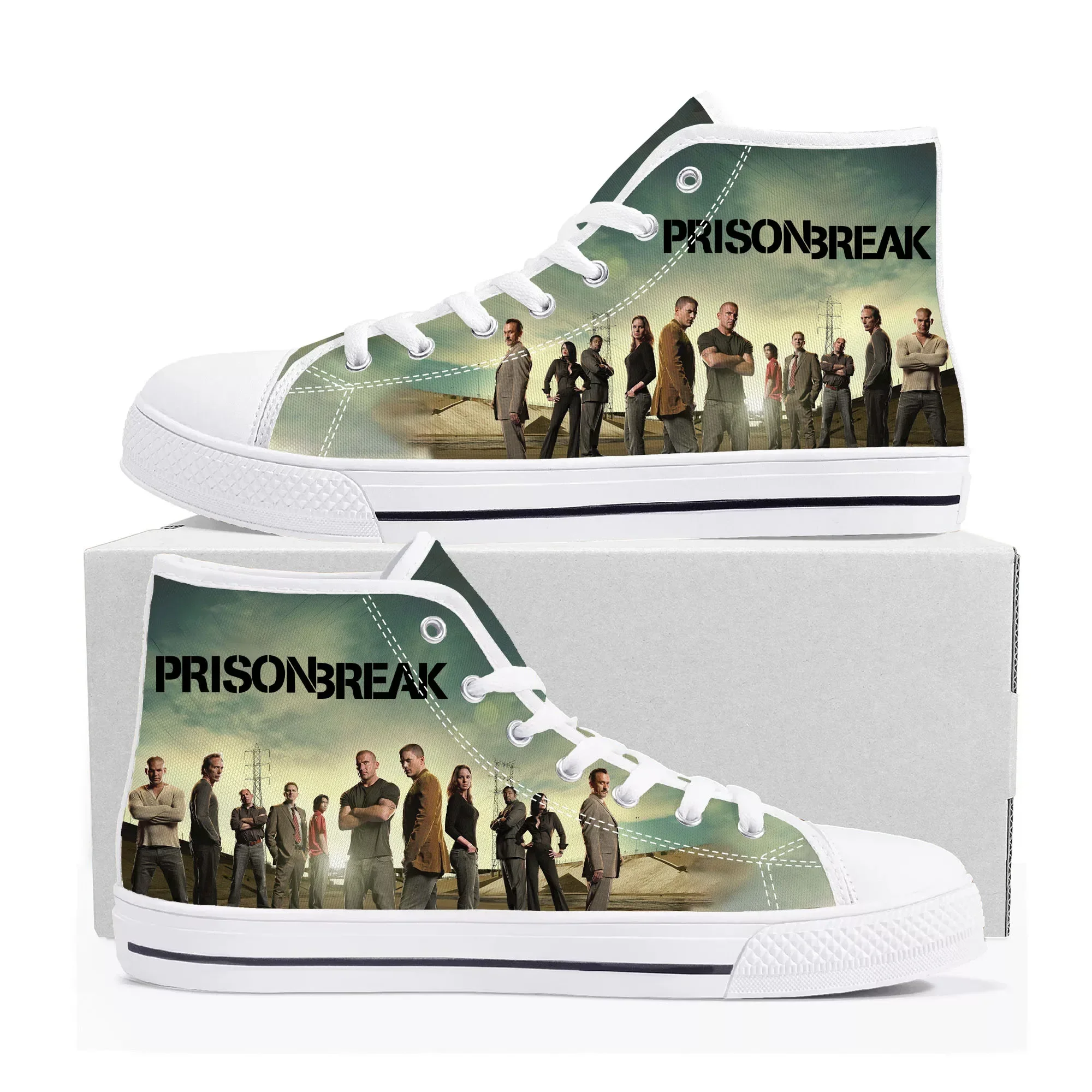 

Prison Break High Top Sneakers Mens Womens Teenager Canvas High Quality Sneaker Casual Custom Made Shoes Customize DIY Shoe