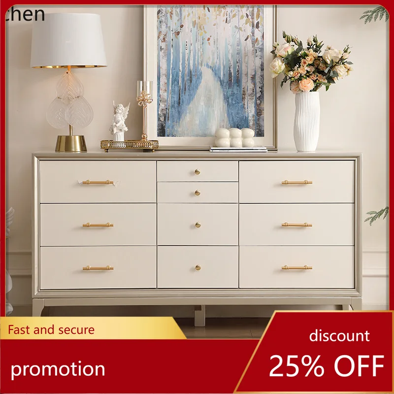 

YFY Light Luxury Solid Wood Chest of Drawers Entrance Cabinet Living Room Storage Organizer Drawer Storage