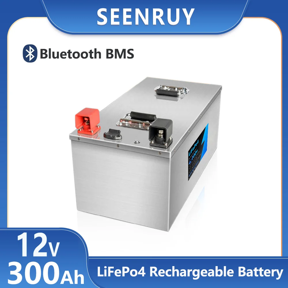 12V 300AH Lifepo4 Lithium Iron Phosphate Battery Pack Built in BMS 100A 200A Perfect For Rv Solar Energy storage outdoor camping