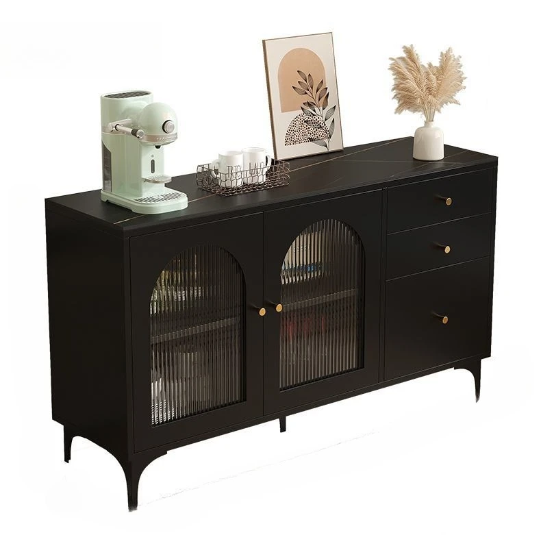 

rock slab dining side cabinet, living room retro style home storage locker against the wall