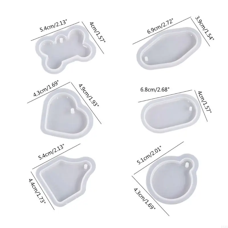 KXRA Handmade Round Bone Heart Oval Listing Mold Silicone Pendant Epoxy Resin Mold