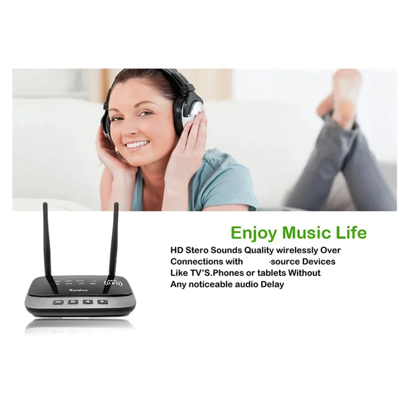 AS95-NFC 80M بلوتوث 5.0 جهاز ريسيفر استقبال وإرسال الصوت Aptx LL HD محول لاسلكي SPDIF AUX 3.5 مللي متر للكمبيوتر TV زوج 2 سماعات