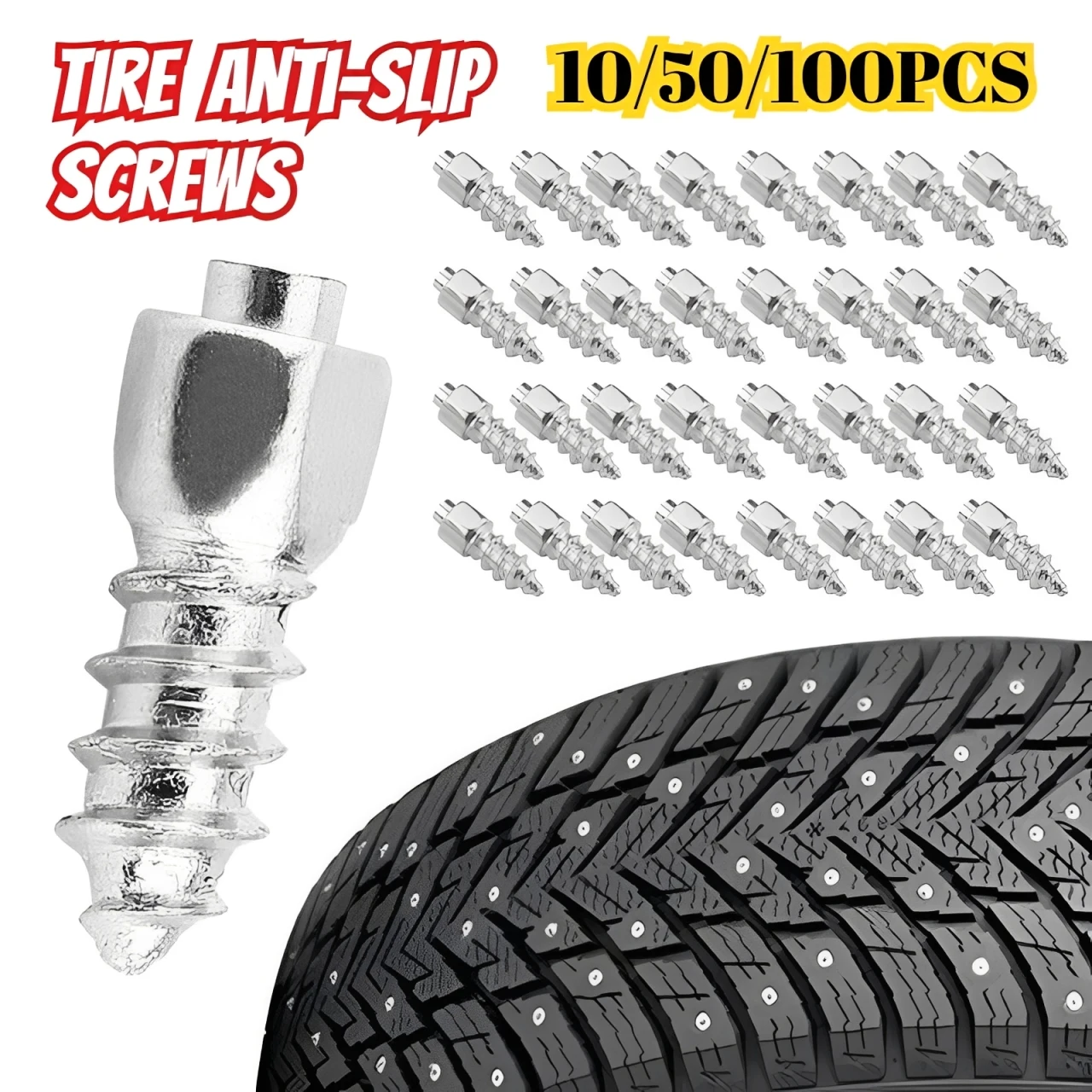 

Universal Tyre Studs Winter Tyre Studs For Car Anti-snow Shoes Anti-slip And Wear-resistant Suitable For Motorbikes Trucks Cars