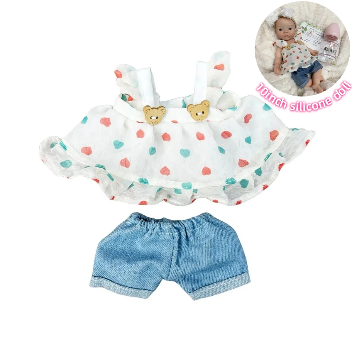 Set di vestiti per bambole alla moda, 6 stili adatti per bambole Bebe Reborn da 10 pollici, abiti fatti a mano, accessori per bambole