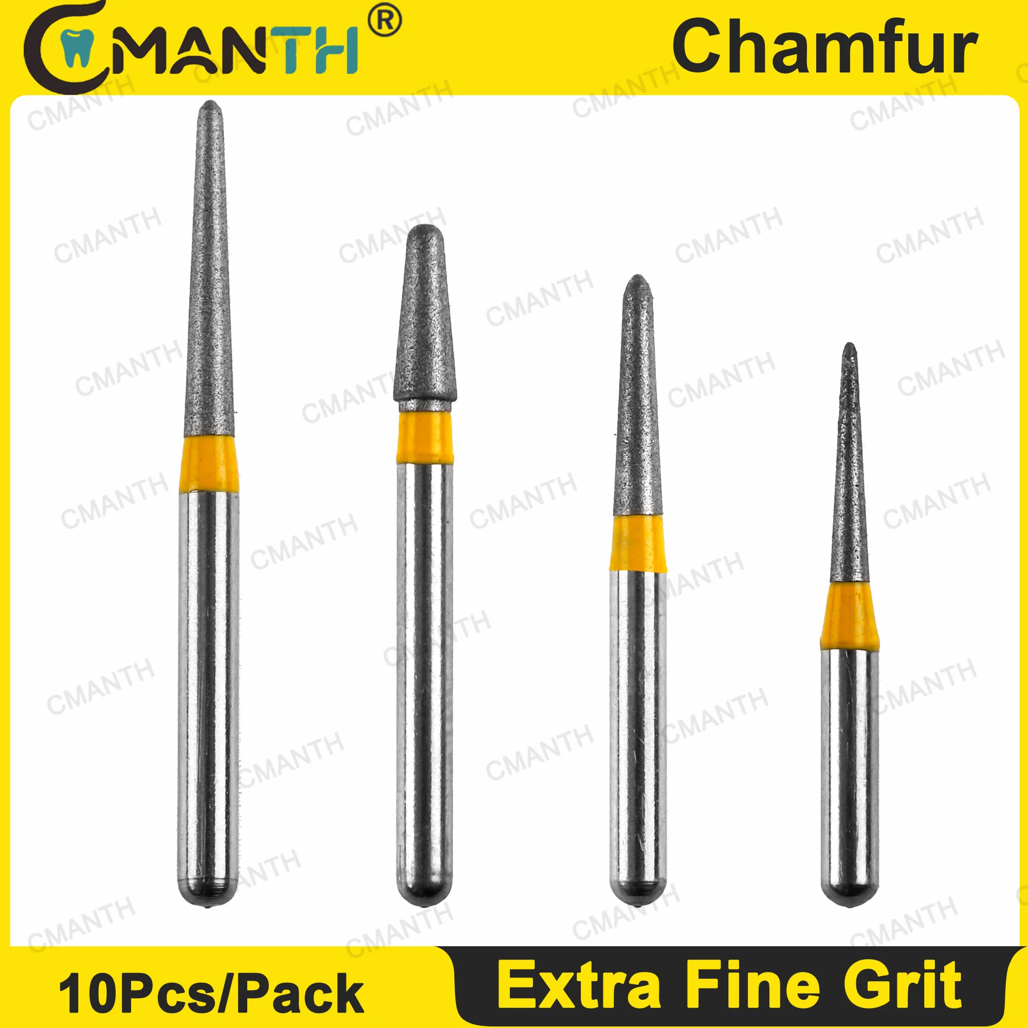 

Dental Diamond Burs Drill Dentistry Strawberries Burs FG Dia 1.6mm CF Chamfur Extra Fine Grit High Speed Handpiece 10Pcs/Pack