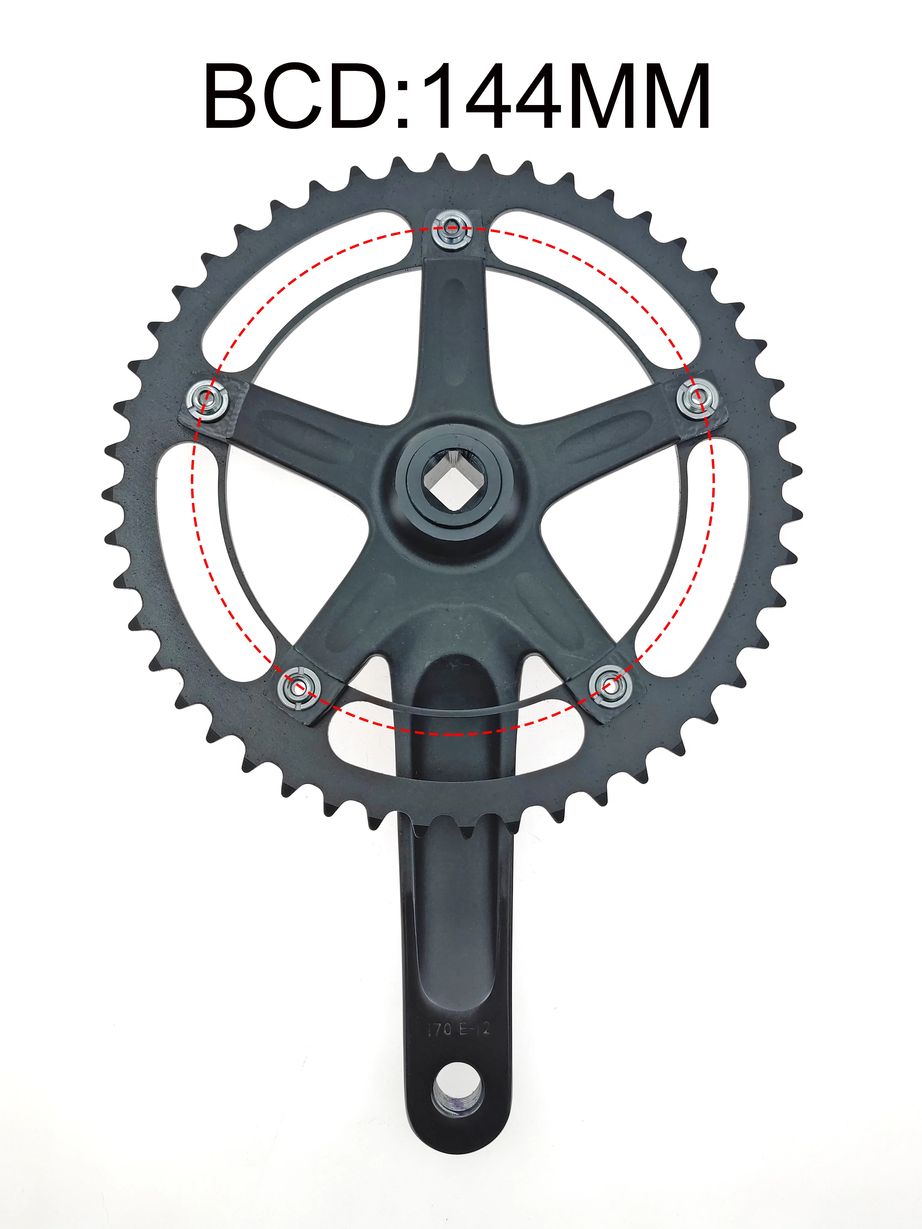 NowAct Fixed Gear Bike Crankset 48T BCD 144 Single Speed Crank Set