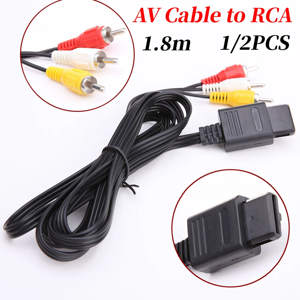 1/2PCS AV Cable Composite Video Cord AV Cable To RCA Audio Video AV Cable Cord AV Audio Video Cable for NS 64 GameCube SNES SFC