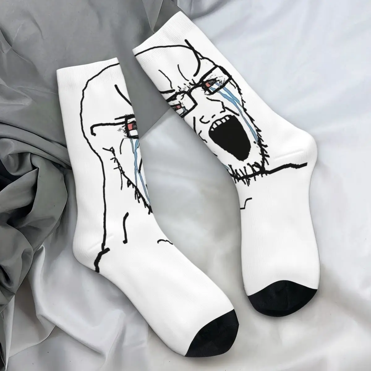 

Anime Wojak Soyjak Funny Meme Face Stockings Graphic Trendy Socks Spring Anti Slip Socks Couple Outdoor Sports Soft Socks