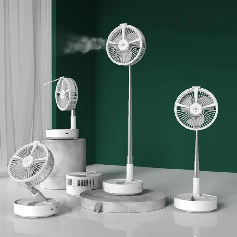 

Shaking Head Remote Control Folding Fan Usb Charging Portable Air Circulation Humidification Spray Fan