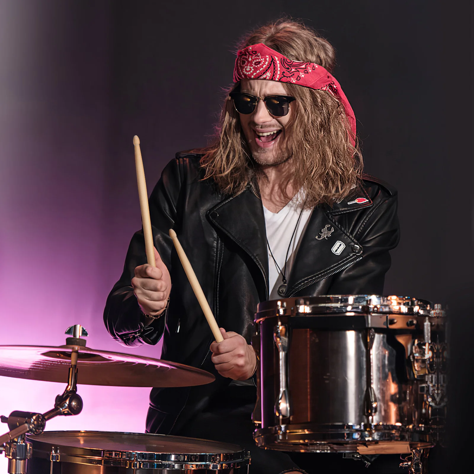 

2Pairs Maple Drum Sticks Smooth Surface Comfortable Hand Design Percussion Instrument Accessory