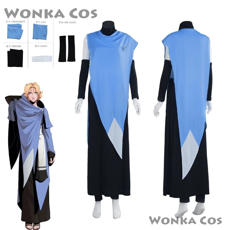 Castlevania Sypha Belnades Cospaly Costume Wig Anime Carnival Party Dress Suit Halloween Uniform Blue Outfit For Woman Girls