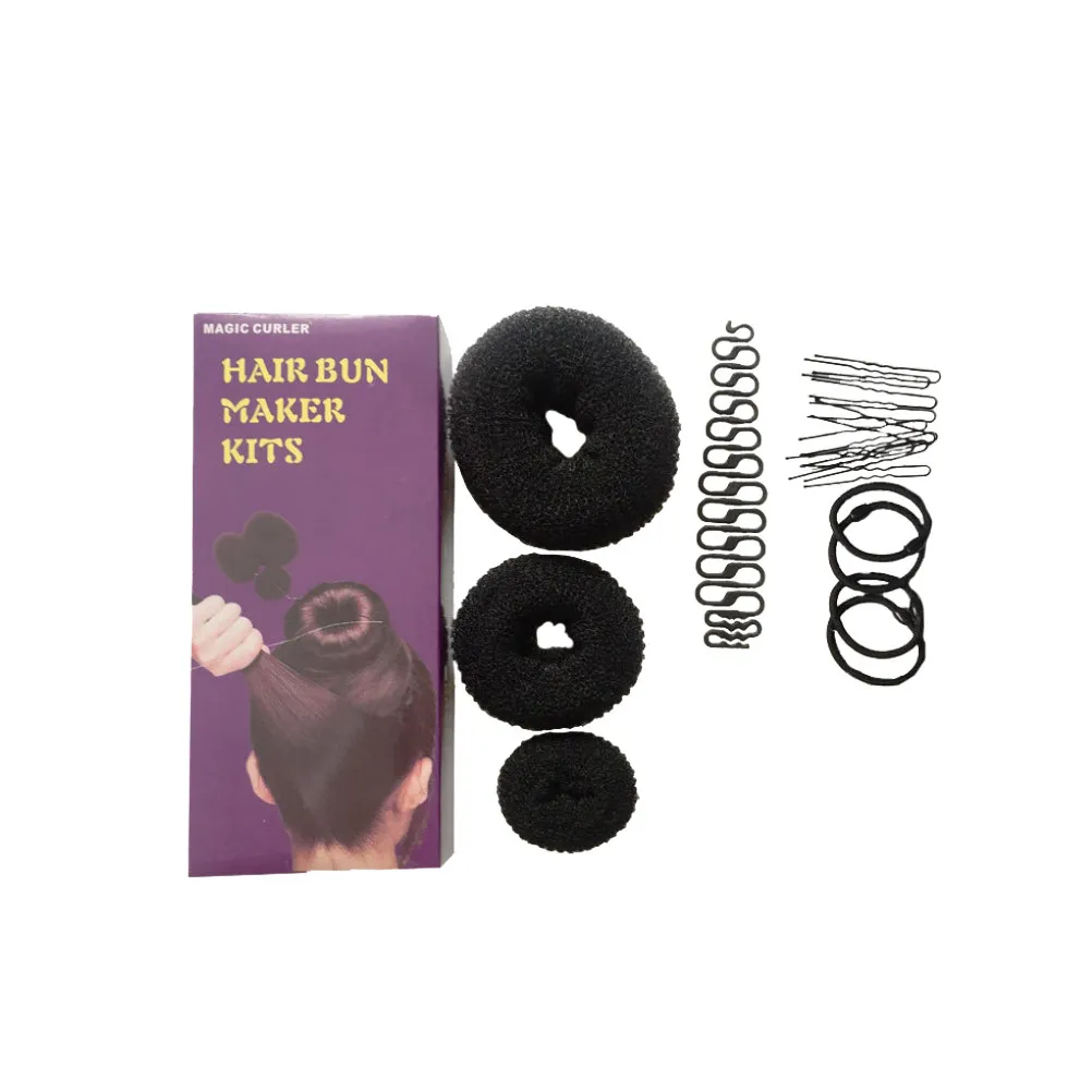 

Набор для создания профессиональных причесок-пучков: инструмент для укладки волос для женщин, салонов, косметологических школ. Включает 3 спирали и приспособление для плетения косичек «рыбий хвост».