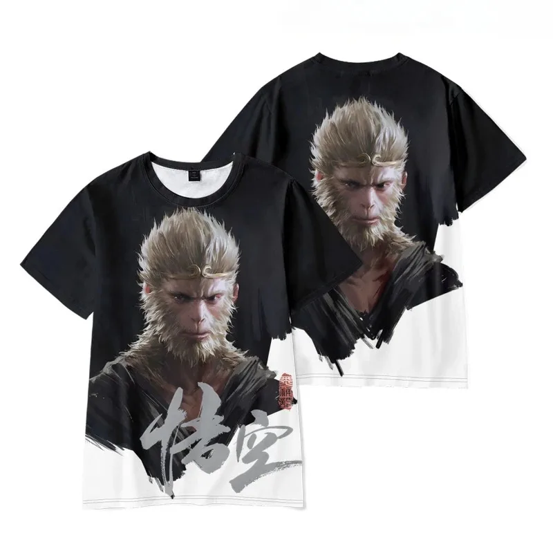 Juego Black Myth: Wukong T Camiseta de manga corta con estampado 3D de verano, camiseta de Cosplay de moda, Top transpirable para adultos;2'k,8;c'