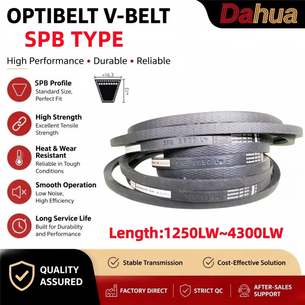 Genuine Optibelt SPB V-Belt Wedge Drive Belt 1250LW-4300LW Oil Heat Resistant Heavy Duty Industrial Transmission Belt for Motor