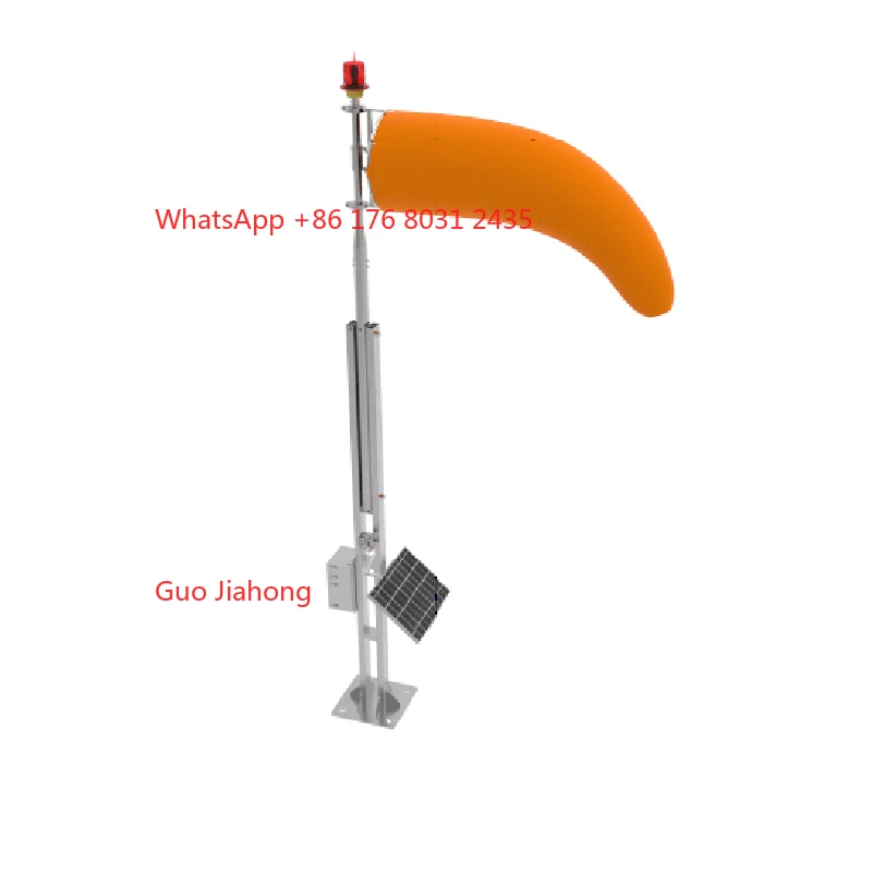 

Airport/Heliport Nylon Illuminated Windsock with LED Obstruction Light Wind Sock Orange White Color