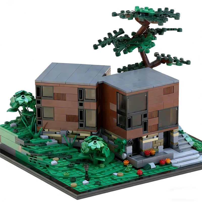 924 PCS 루이스 칸의 피셔 하우스 MOC 커스터마이징 모듈형 빌딩 블록 키즈 테크놀로지 DIY 남자아이 장난감 생일 선물