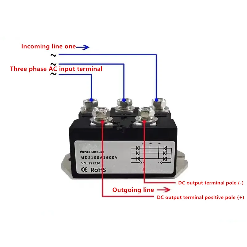 Rectifier bridge for induction cooker MDS200A 100A150A250A MDS250A1600V 1800V 2000V MDS200-16 three-phase bridge 100A