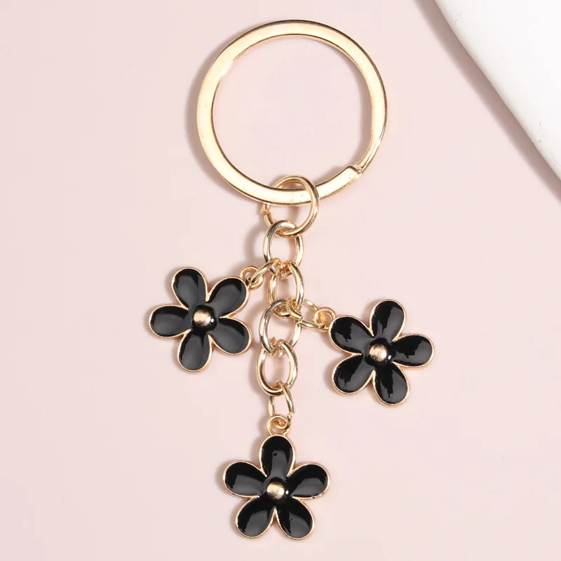 Colorido Sakura Flower Esmalte Chaveiro para Mulheres, Chaveiro Bonito, Doce Chaveiro para Meninas, Acessórios para Bolsas, Presentes de Jóias DIY