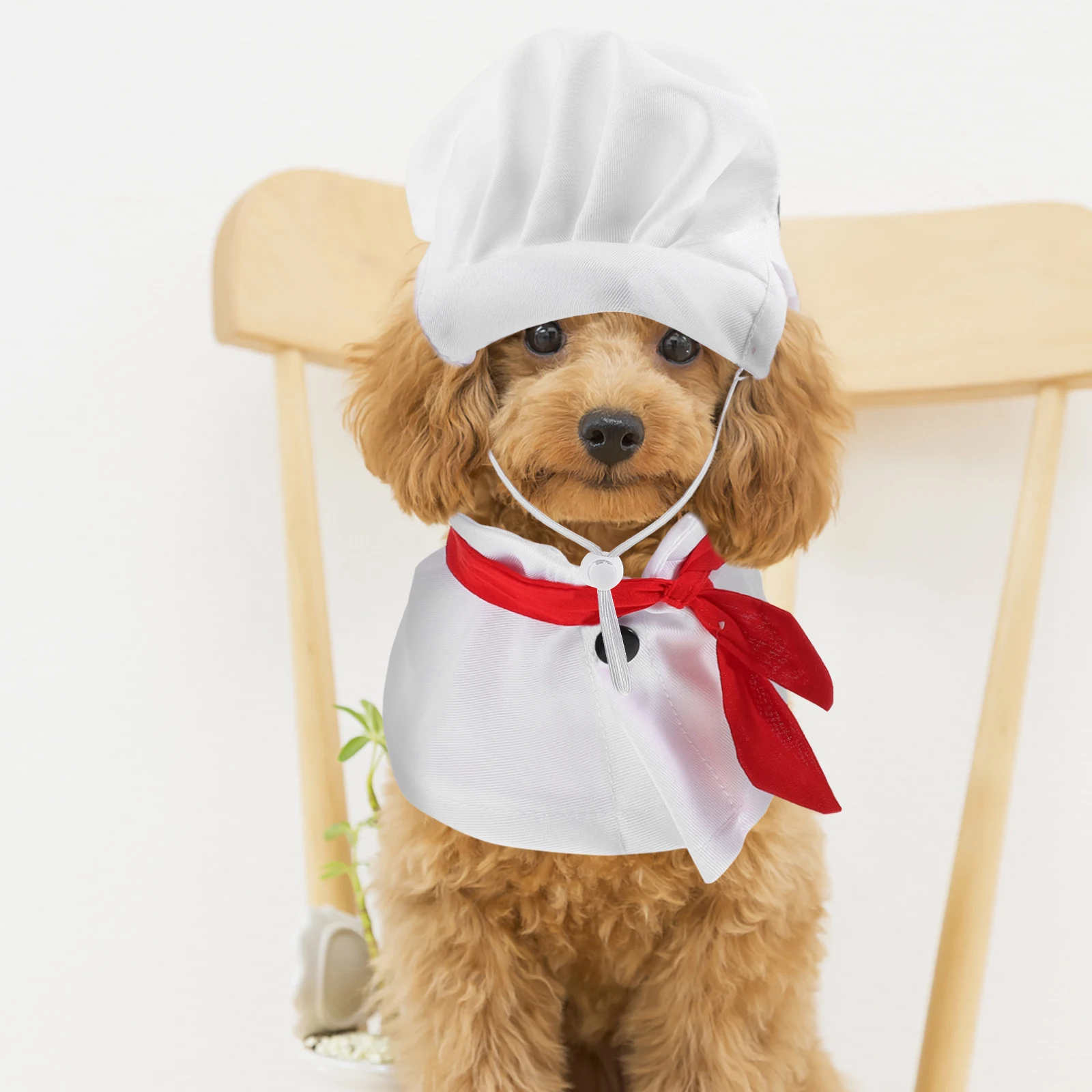 

Funny Pet Chef Outfit Animal Hat Baker Accessories Costume Puppy Clothes White Cooking