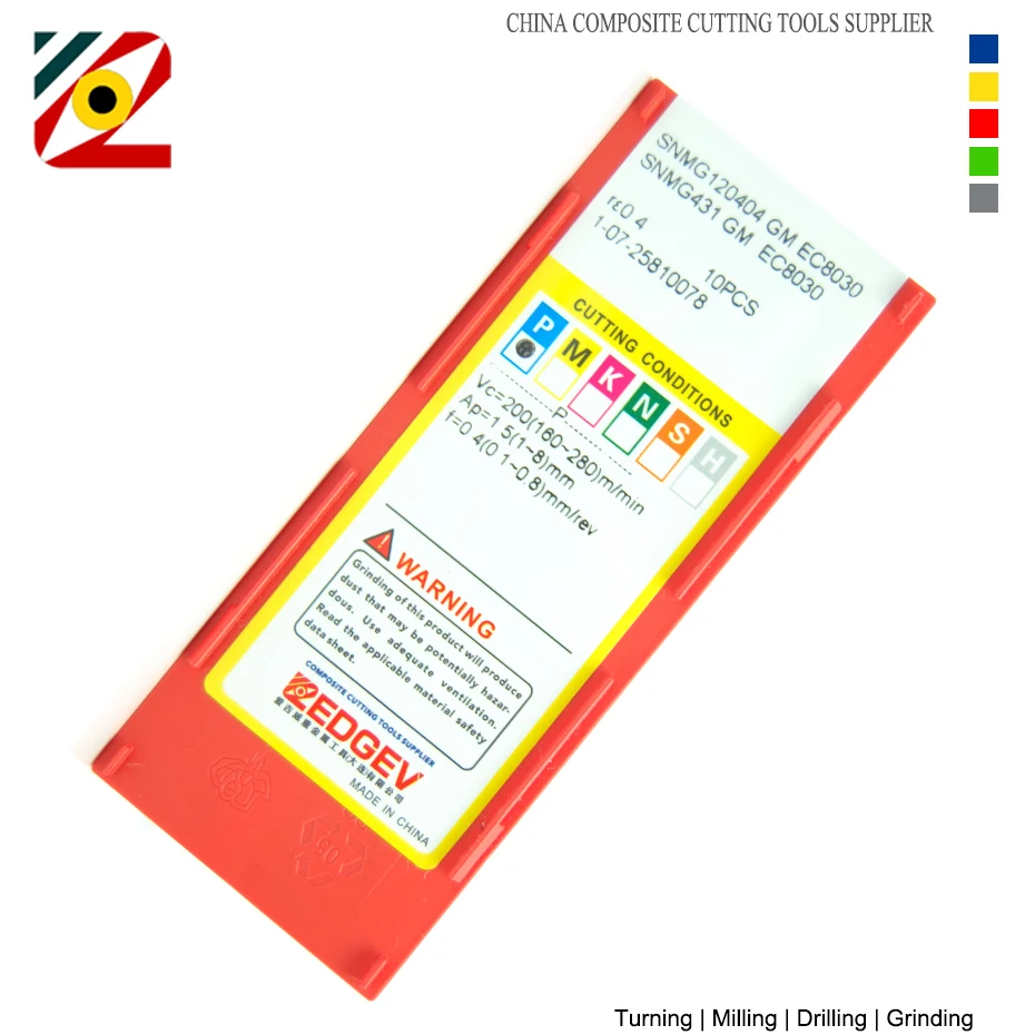 EDGEV 10PCS SNMG120404 SNMG120408 SNMG120412 SNMG431 SNMG432 CNC เครื่องกลึงโลหะภายนอกเครื่องมือทังสเตนคาร์ไบด์แทรกเหล็ก P