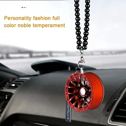 Car Ornament Pendant Metal Creative Wheel Hub Flywheel Hanging Hip-hop Auto Interior Rear View Mirror Decoration Accessories