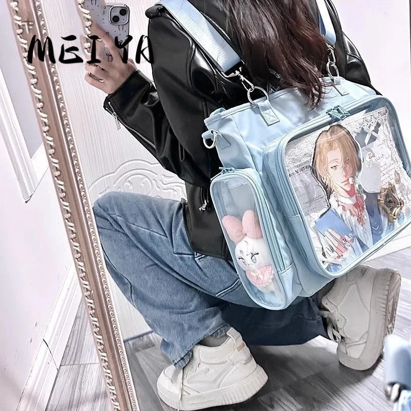 MEIYA New Japanese Ita Bag Large Capacity Tote Crossbody Bag Anime Badge Display Bag Daily Commuting Handbag