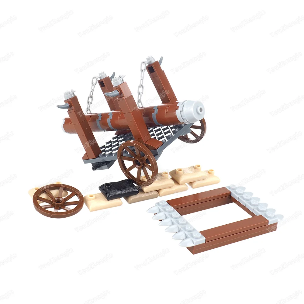Houten stokwagen Breek de poort Bouwsteen MOC Rome figuren Militaire wapens Oorlog Eeuw Scène Model Kinderen Cadeau Jongen Speelgoed