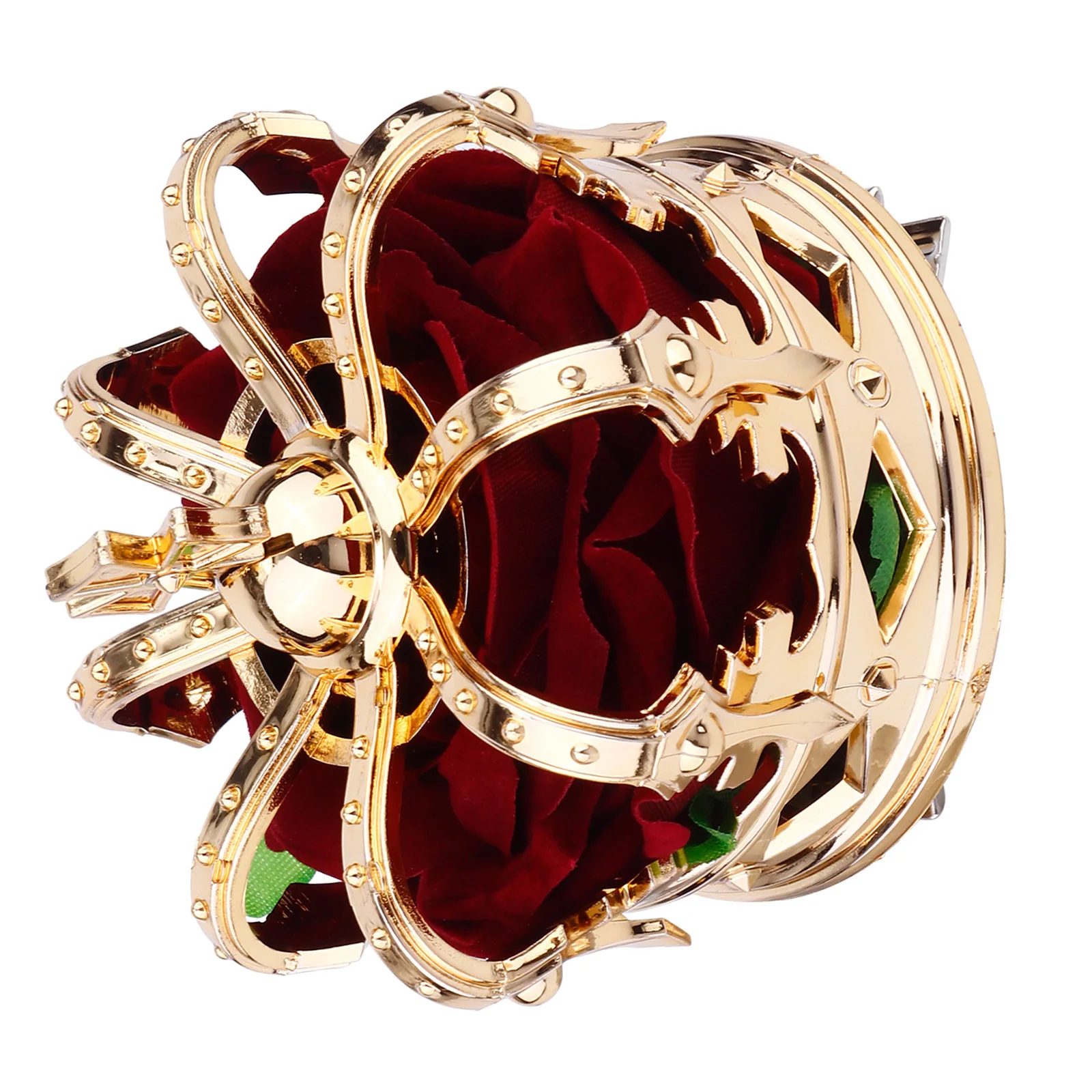 

1Pcs Golden Crown Hair Clip Unique Halloween 3D Crown Design Party Queen Hairpin for Women Girls Dress Up Accessory