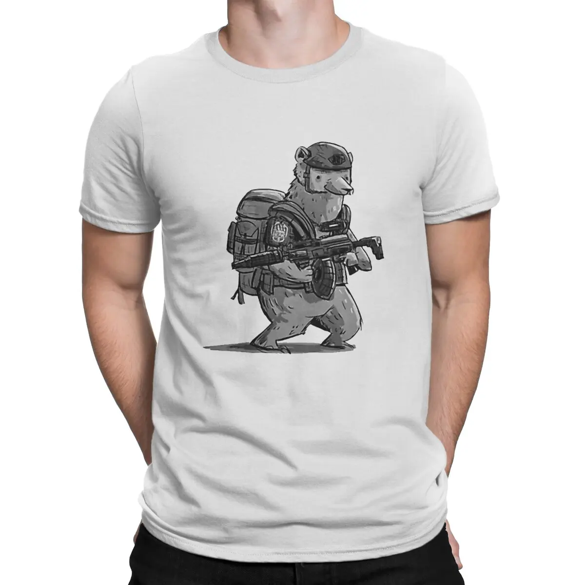 Bear  Men's T Shirt Escape From Tarkov BEAR USEC Scavs Vintage Tees Short Sleeve Crew Neck T-Shirt New Arrival Clothes