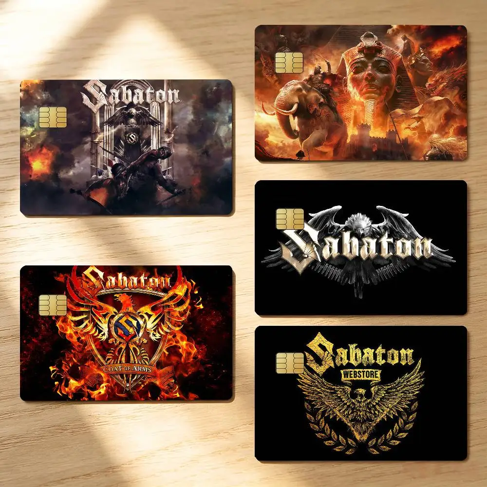 Rock Band S-Sabaton Credit Skin Cover Card Stickers 4PCS Film Bus Pass Front Decoration Bank Debit Waterproof