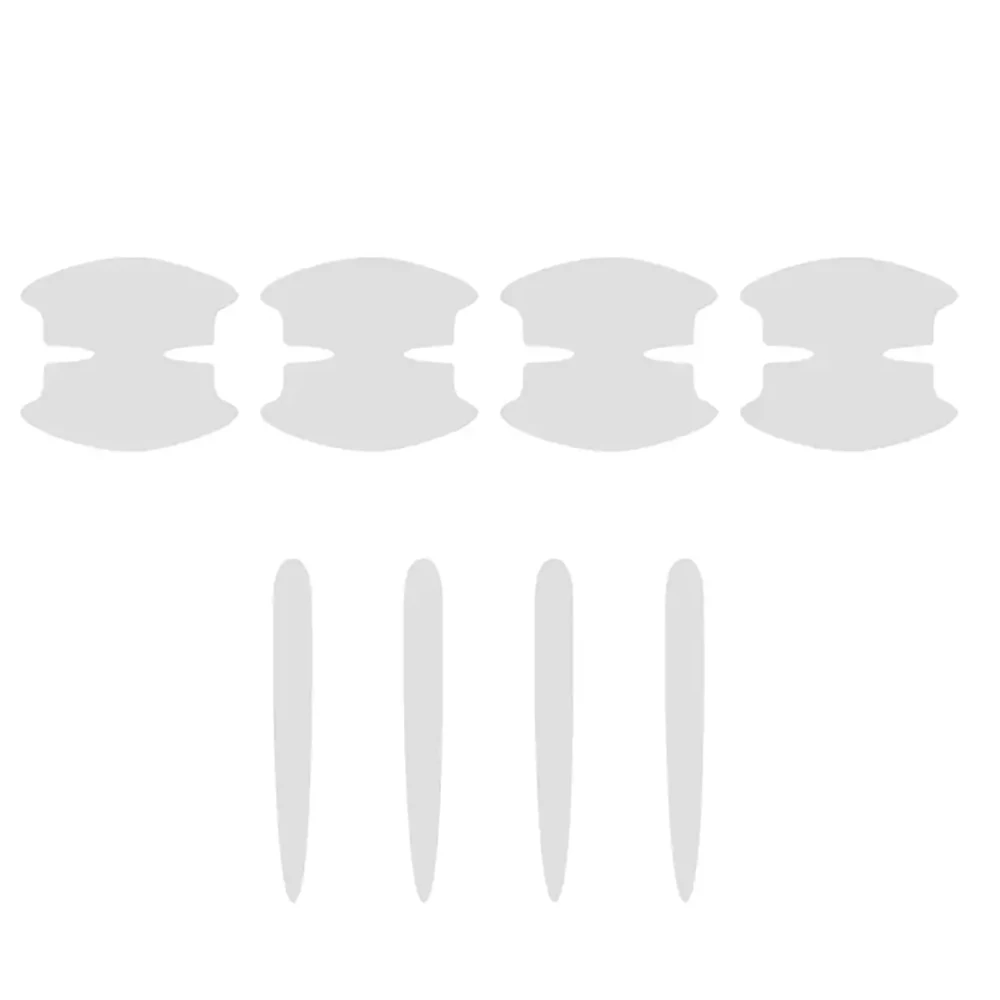 8 قطعة وعاء باب السيارة المضادة للخدش ملصق واضح وعاء الباب مقبض حماية ملصق الطلاء سطح فيلم مقبض المضادة للتصادم قطاع