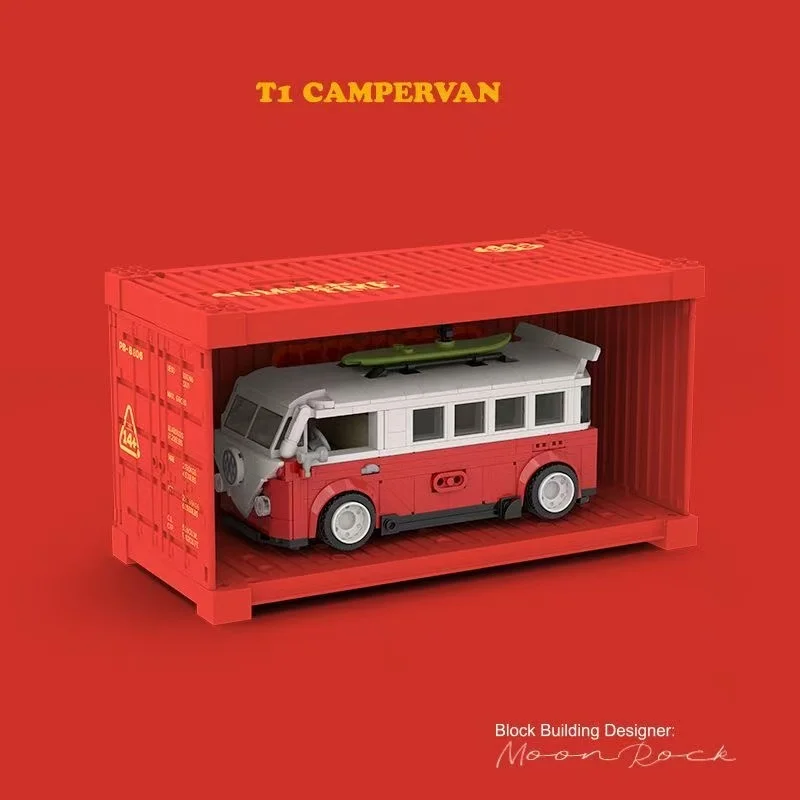 Ensemble de blocs de construction Pinbo PB8807 pour véhicule utilitaire et camping-car (avec affichage de la cargaison) – Jouet éducatif d'assemblage pour garçons