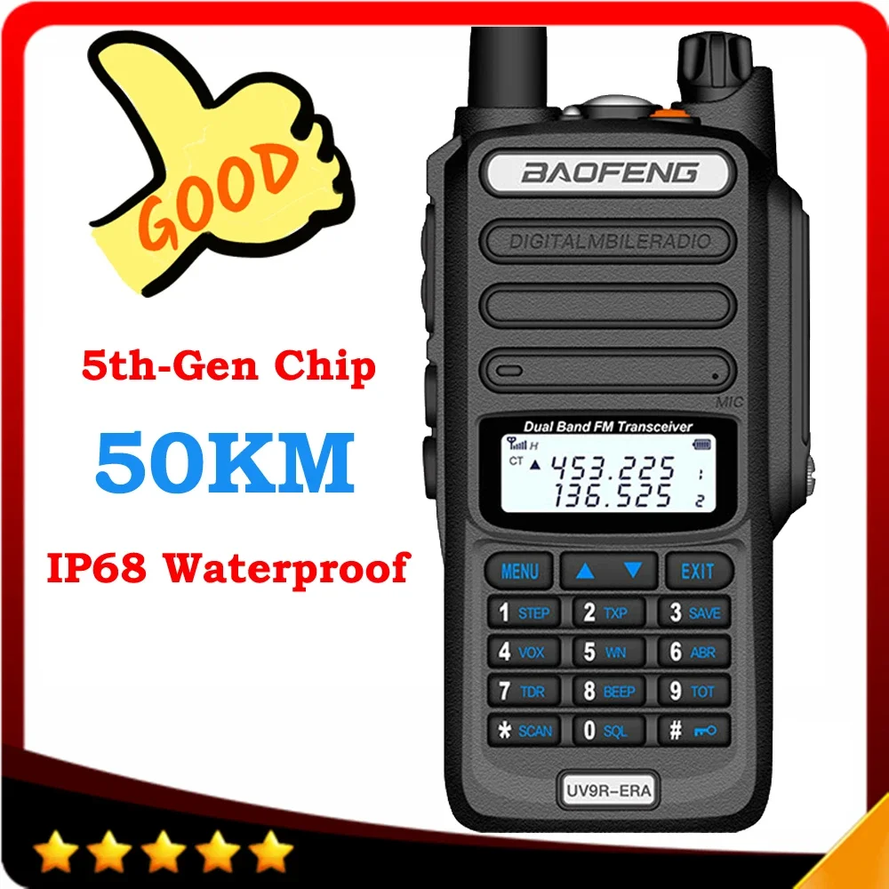 

2024 Two Way Radio Baofeng UV-9R ERA Plus IP68 Waterproof Long Range Walkie Talkie 50km Ham CB Radio transceiver UHF VHF Station