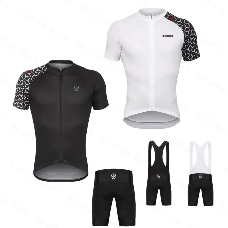 AliExpress NONE Cycling Set Short Sleeve Jersey and Bib Shorts Pro Race MTB Ropa Maillot Men Go Rigo Go Summer Breathable Bicycle Clothing Suit