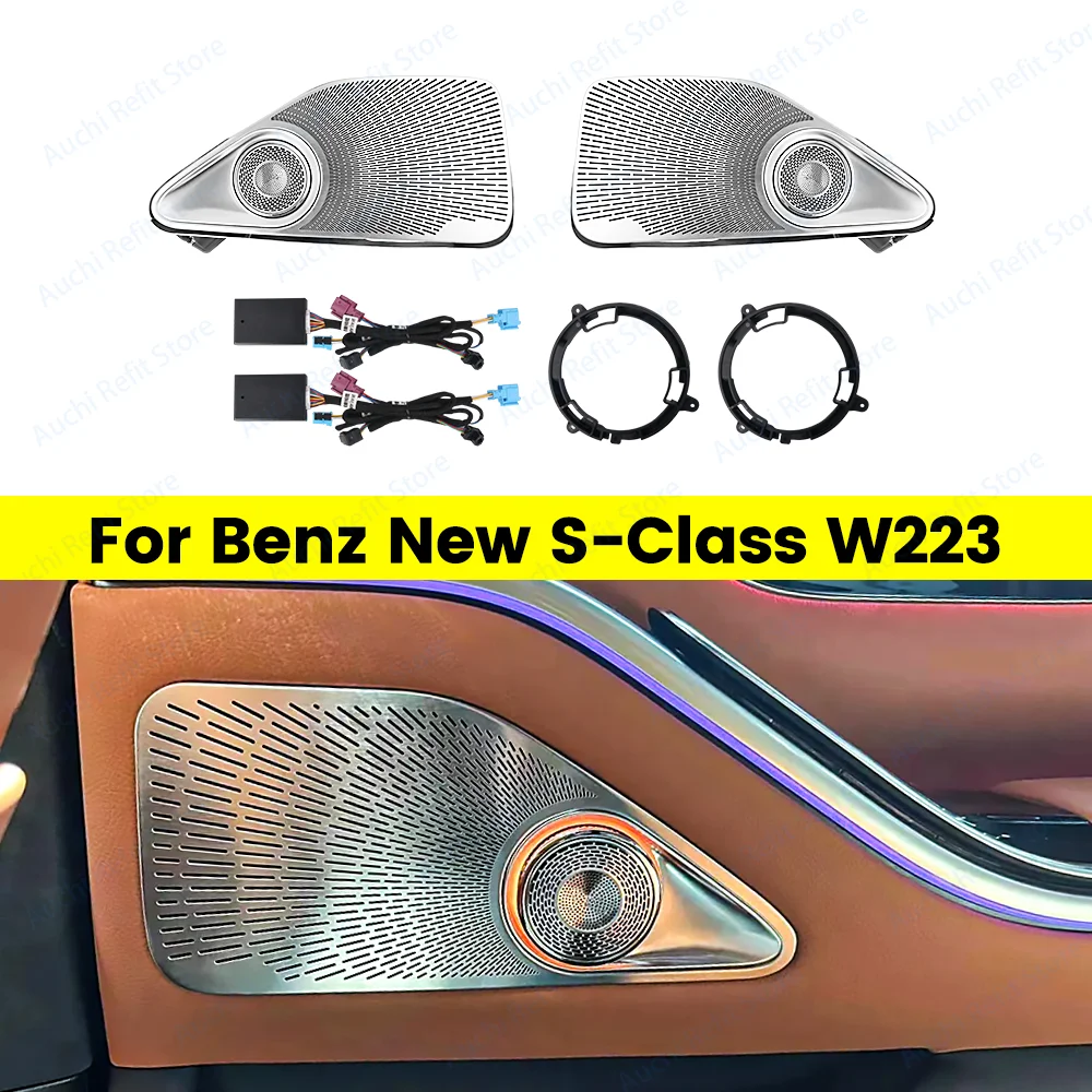 

64 Colors Led Rear Door Rotate Tweeter For Mercedes Benz New S class W223 S450L S480 S580 Car High-Pitched Horn Ambient Light