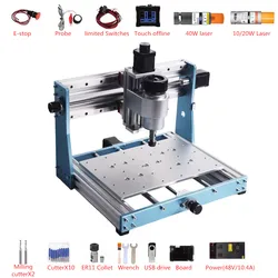 Full Metal Mini CNC Router 3020 Pro Engraving Machine 500W Spindle 10W 20W 40W Laser GRBL Offline Controller PCB Milling Machine