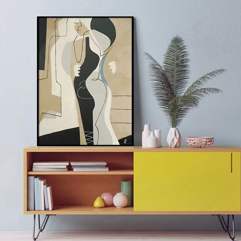 

Nordic niche art minimalist lines abstract figure decoration living room bedroom canvas painting