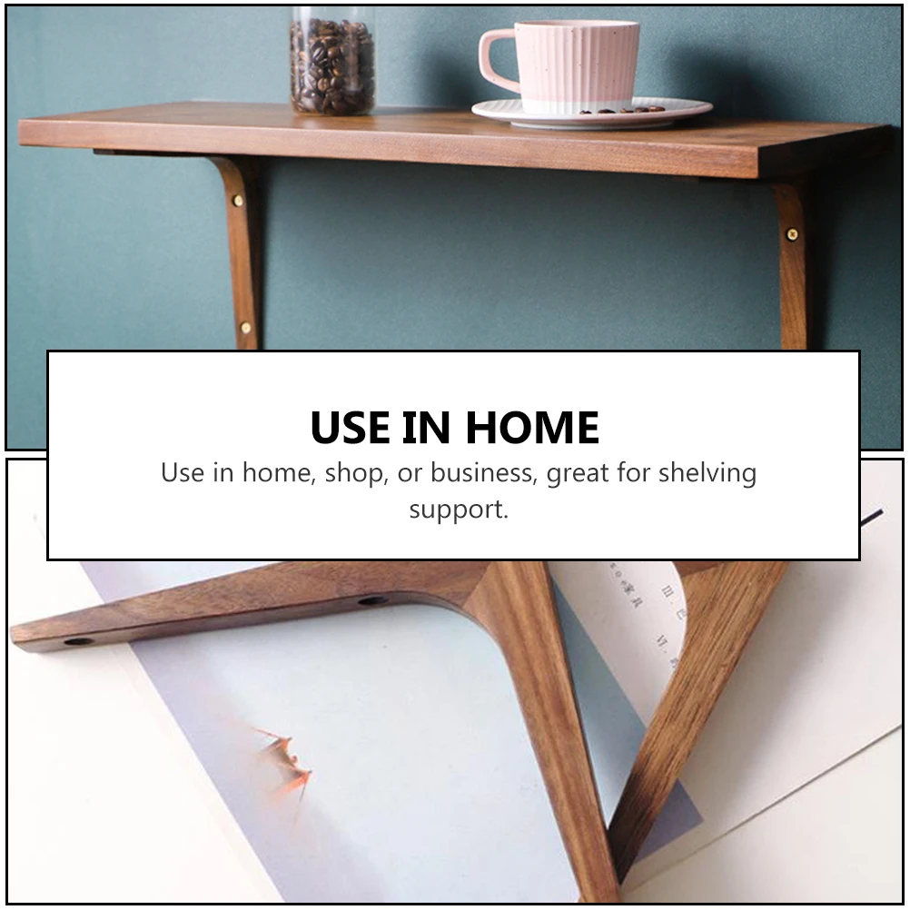 

Wall Shelf Durable Practical Long-term Simple Structure Easy Install Rational Design Hold Firmly Wooden Shelf Brackets Shelves