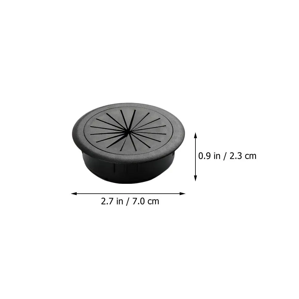 6Pcs Cable Wire Grommet Desk Hole Cover Organizer Zinc Alloy Black Cable Organizer for Computer Pc Home Office Desktop