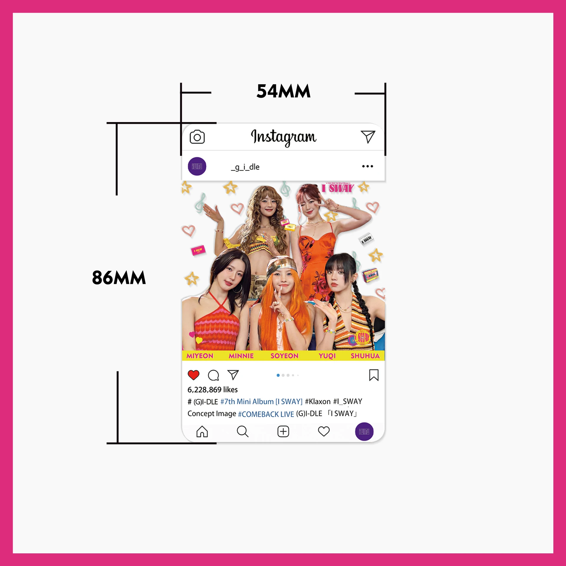 8Pcs/Set KPOP (G)I-DLE I SWAY Album Transparent Lomo Cards Soyeon Miyeon YUQI Ins Style PVC Photocards Fans Collectibles Gifts