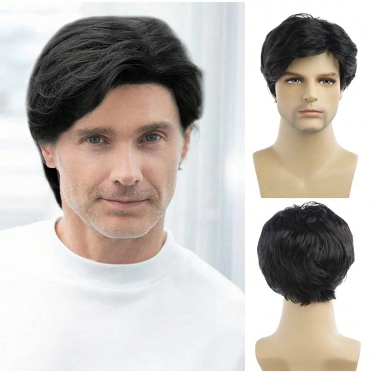 

Черные парики, натуральные пушистые многослойные синтетические волосы, ежедневный парик для Хэллоуина