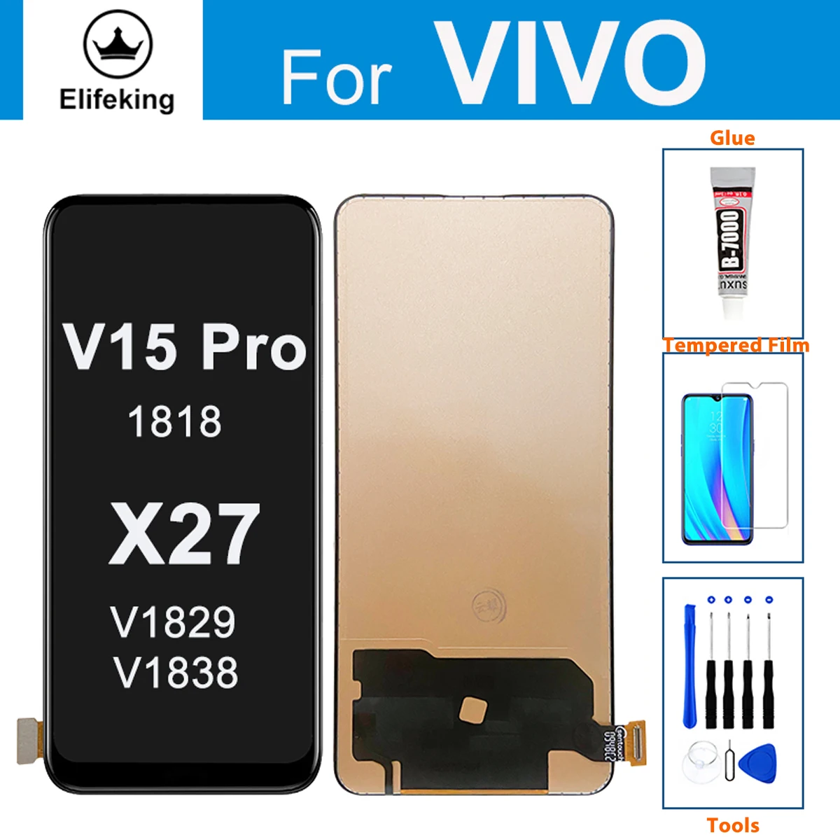 ЖК-дисплей для Vivo V15 Pro X27 S1 Pro V1832A V1832T, дигитайзер сенсорного экрана в сборе, замена 100% камвольный без мертвых пикселей