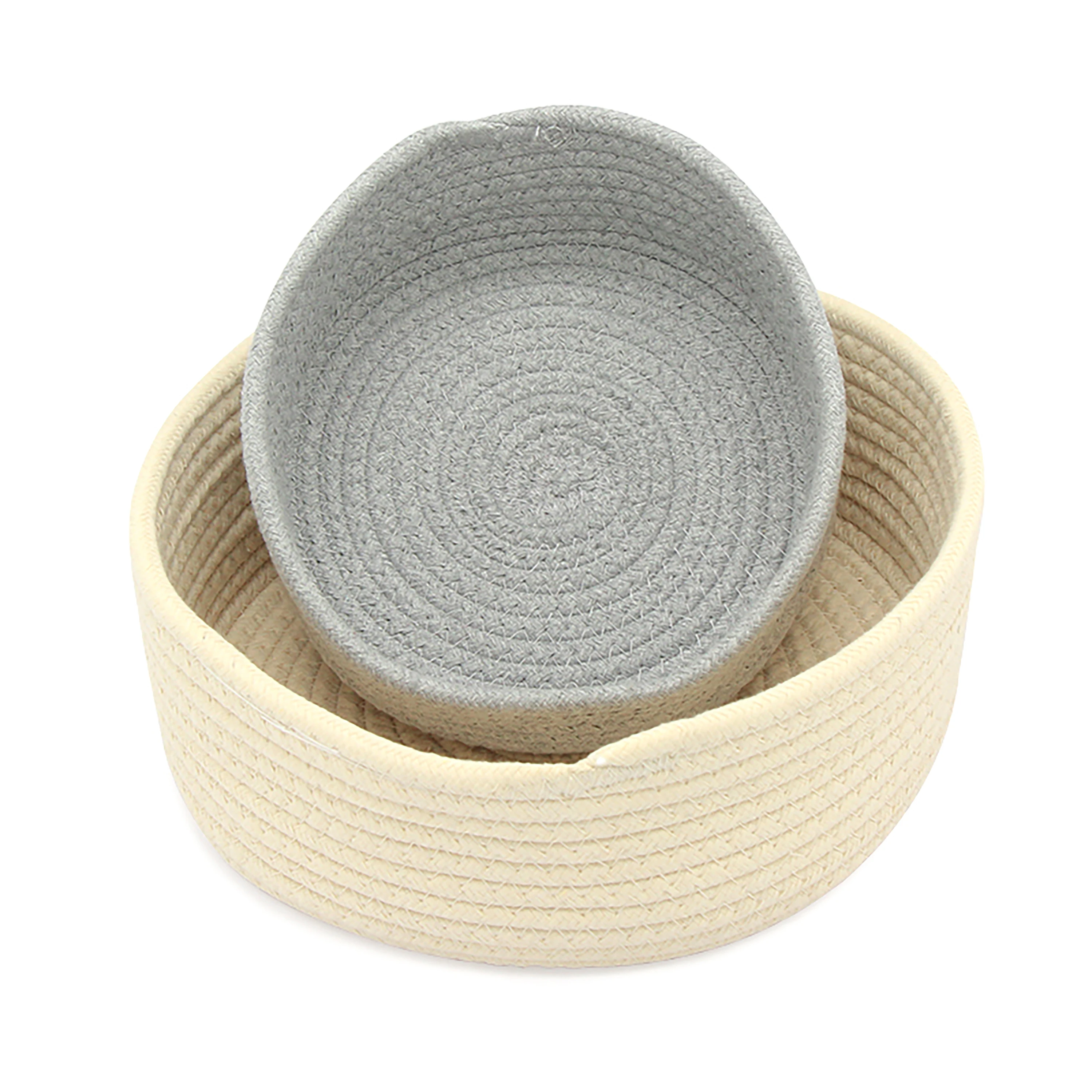 Round Cotton Rope Basket Montessori Material Container Color Size Options