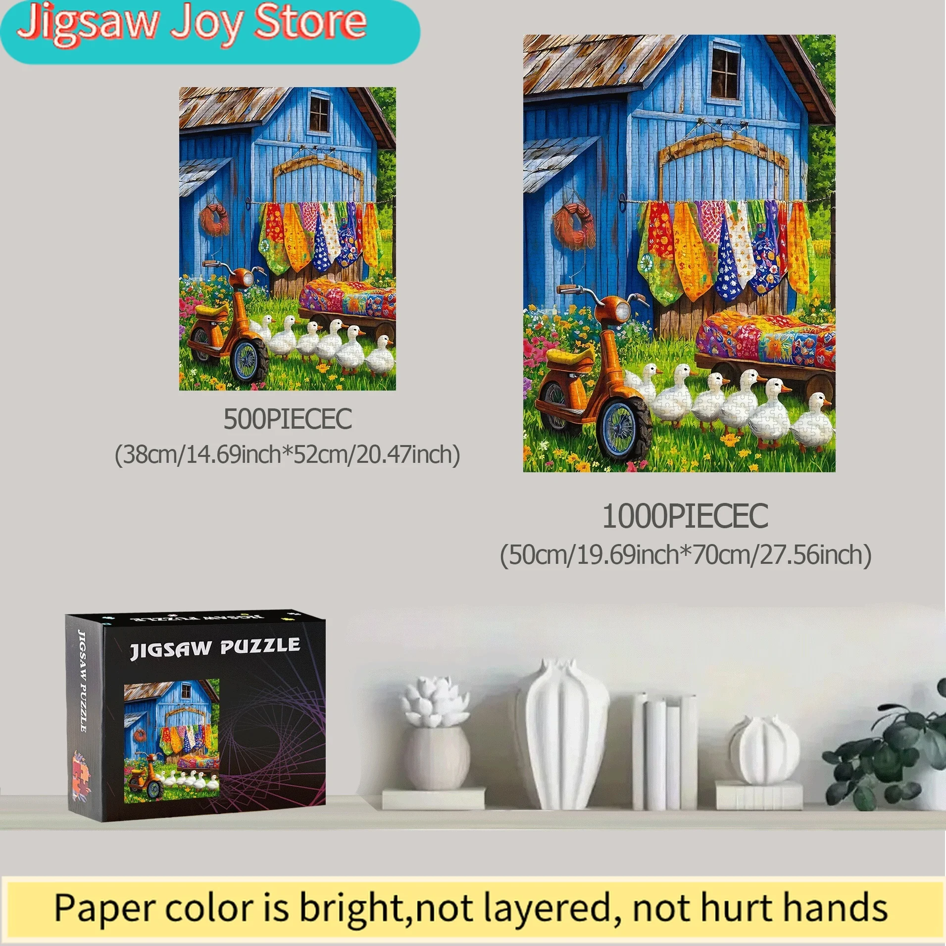 

Большой пазл на 500/1000 элементов, сцена синего синего фермерского дома и фермы, сложная головоломка для среднего уровня, книга-пазл на 500/1000 элементов, для самостоятельной сборки и семейного досуга.