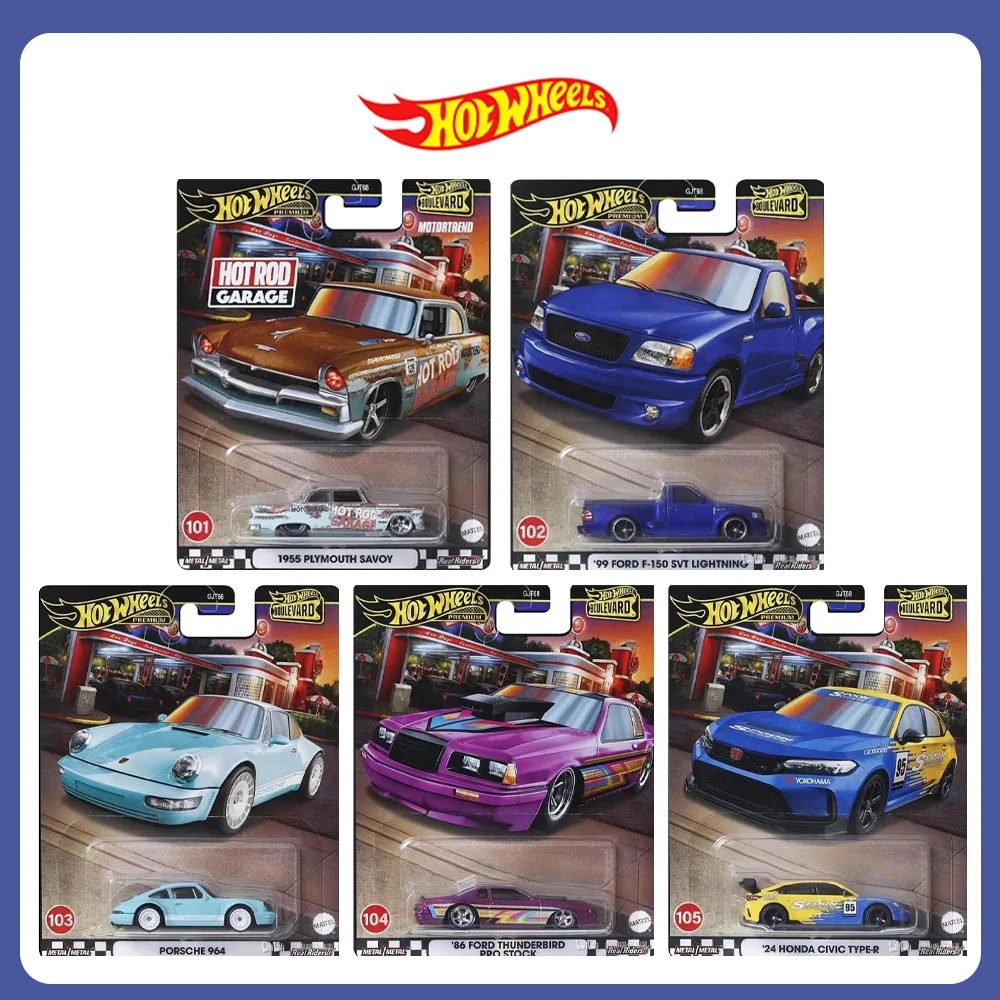 

Mattel Hot Wheels Boulevard GJT68 Plymouth Savoy Ford F-150 Ford Thunderbird Pro Honda Civic Type-R масштаб 1:64 литые автомобили
