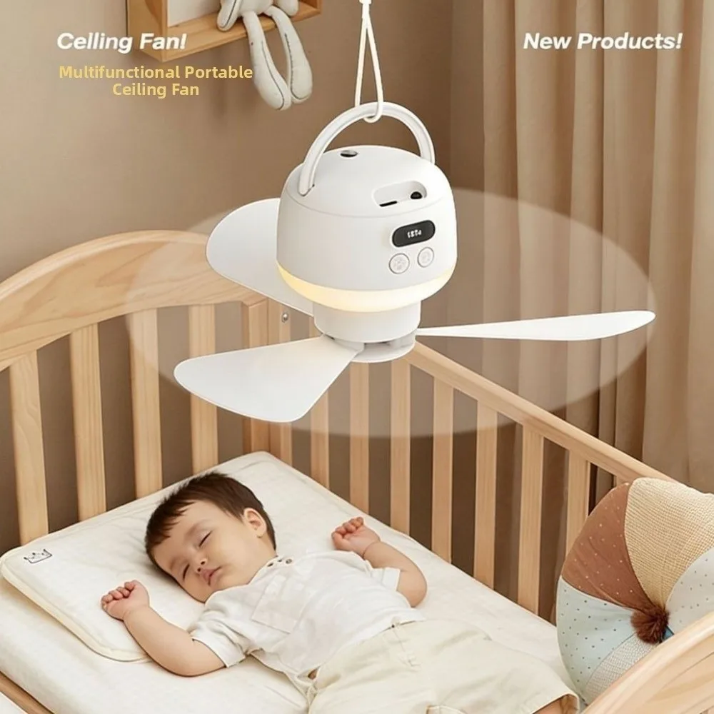 Rechargeable Ceiling Fan Light with Remote Control Intelligent Hanging Fan Light 3 Gears Energy Saving Electric Fan Night Lamp
